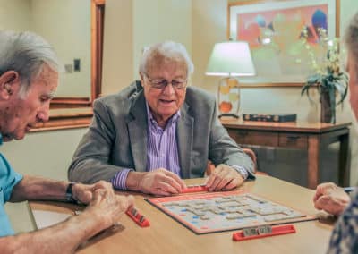 residents playing scrabble